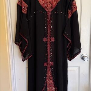 Traditional Palestinian Thobe - Hand Embroidered Tatreez Dress for Women. Size 4
